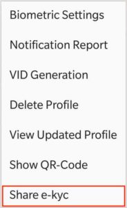 Share e-KYC from mAadhaar
